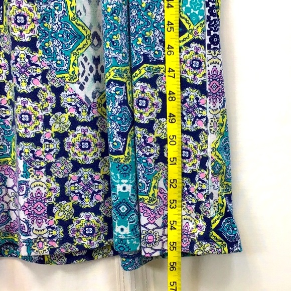 NWT 🐠 ALLISON BRITTNEY Blue Multi Umpire Twist Wide Shoulder Tank Top Popover - Picture 7 of 12